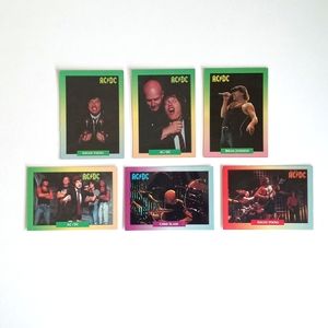 1991 Vintage Set of 6 AC/DC Rock Cards Trading Cards